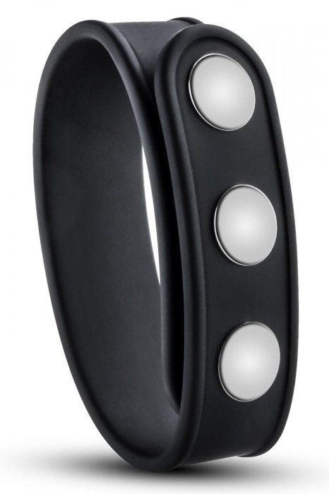 Черное эрекционное кольцо на кнопках - Blush Novelties - во Владивостоке купить с доставкой
