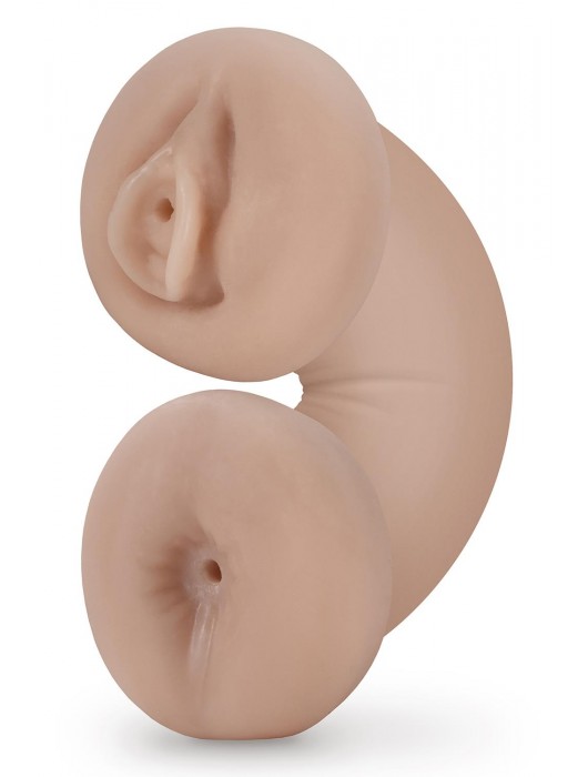 Телесный люминесцентный двусторонний мастурбатор Tasha - Blush Novelties - во Владивостоке купить с доставкой