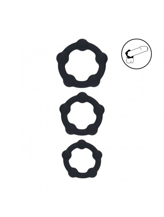 Набор из 3 эрекционных колец Beaded Silicone Cockring Set - Shots Media BV - во Владивостоке купить с доставкой