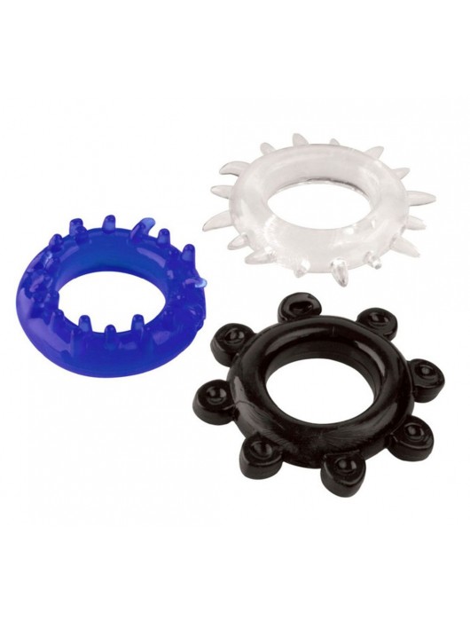 Набор из 3 эрекционных колец разного цвета и рельефа - Boys of Toys - во Владивостоке купить с доставкой