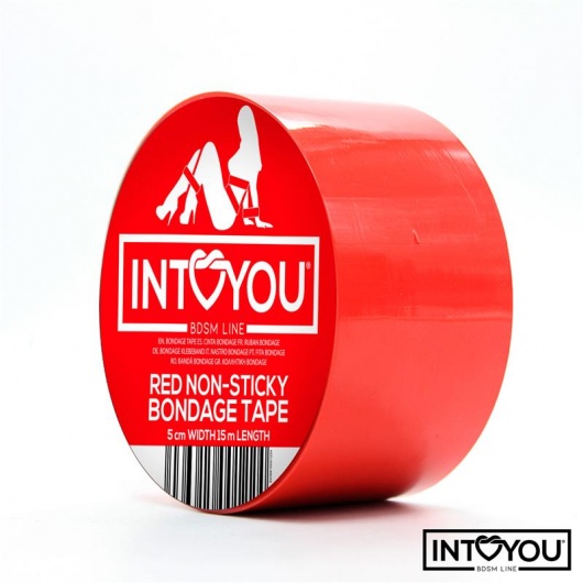 Красный скотч для фиксации Non-Sticky Bondage Tape - 15 м. - Intoyou - купить с доставкой во Владивостоке