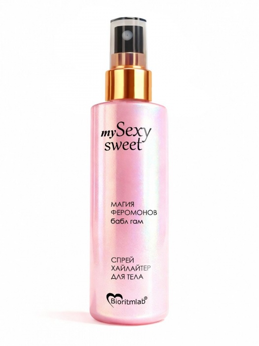Спрей хайлайтер для тела Sexy Sweet с ароматом бабл-гам, шиммером и феромонами - 200 мл. -  - Магазин феромонов во Владивостоке