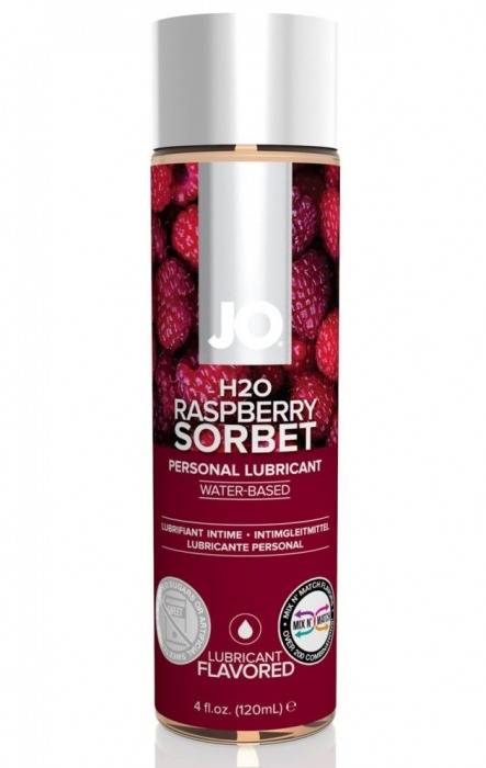 Лубрикант на водной основе с ароматом малины JO Flavored Raspberry Sorbet - 120 мл. - System JO - купить с доставкой во Владивостоке