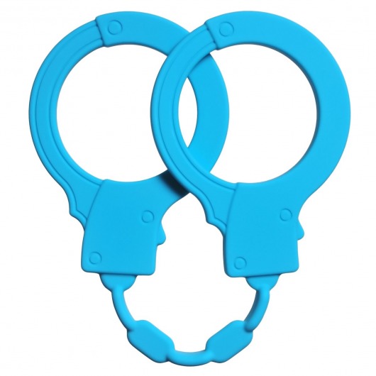 Голубые силиконовые наручники Stretchy Cuffs Turquoise - Lola Games - купить с доставкой во Владивостоке