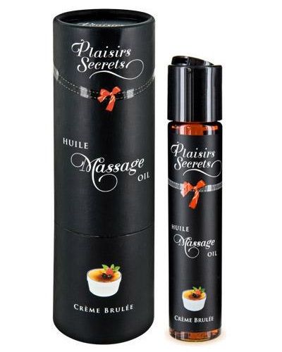 Массажное масло с ароматом крем брюле Huile de Massage Gourmande Creme Brulée - 59 мл. - Plaisir Secret - купить с доставкой во Владивостоке