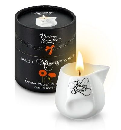 Массажная свеча с ароматом мака Jardin Secret De Provence Coquelicot - 80 мл. - Plaisir Secret - купить с доставкой во Владивостоке