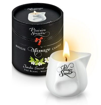 Массажная свеча с ароматом белого чая Jardin Secret D asie The Blanc - 80 мл. - Plaisir Secret - купить с доставкой во Владивостоке