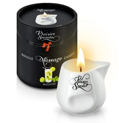 Массажная свеча с ароматом мохито Bougie de Massage Mojito - 80 мл. - Plaisir Secret - купить с доставкой во Владивостоке