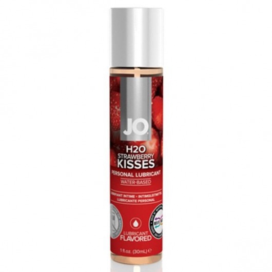 Смазка с ароматом клубники JO Flavored Strawberry Kiss - 30 мл. - System JO - купить с доставкой во Владивостоке