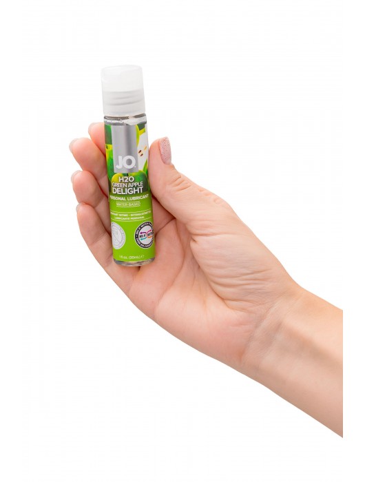 Смазка с ароматом яблока JO Flavored  Green Apple H2O - 30 мл. - System JO - купить с доставкой во Владивостоке
