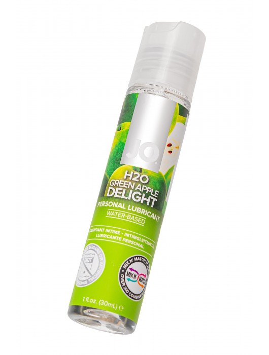 Смазка с ароматом яблока JO Flavored  Green Apple H2O - 30 мл. - System JO - купить с доставкой во Владивостоке