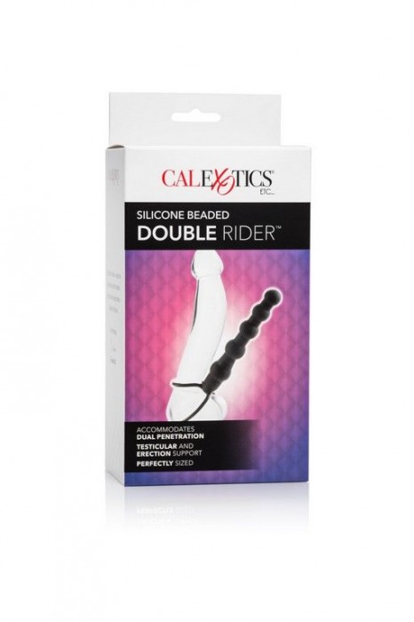 Насадка на пенис для двойного проникновения Silicone Beaded Double Rider - 14 см. - California Exotic Novelties - во Владивостоке купить с доставкой