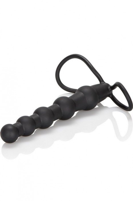 Насадка на пенис для двойного проникновения Silicone Beaded Double Rider - 14 см. - California Exotic Novelties - во Владивостоке купить с доставкой