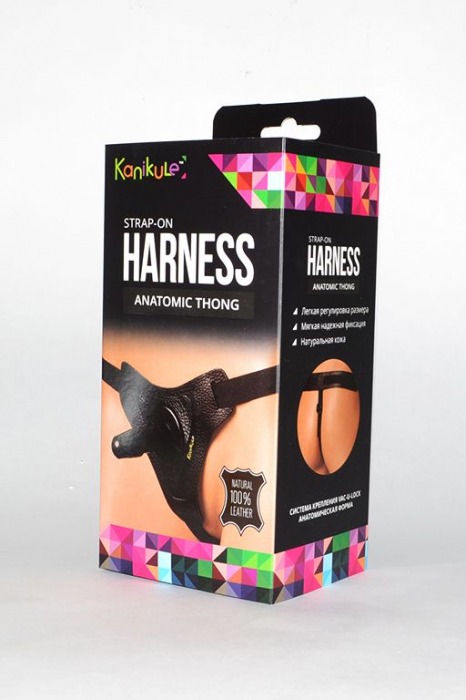 Кожаные трусики с плугом Kanikule Leather Strap-on Harness Anatomic Thong - Kanikule - купить с доставкой во Владивостоке