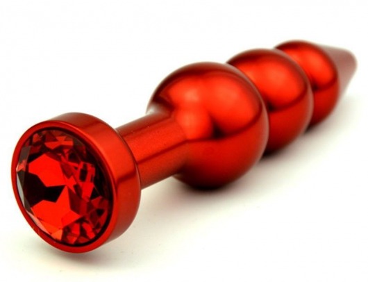 Красная анальная ёлочка с красным кристаллом - 11,2 см. - 4sexdreaM - купить с доставкой во Владивостоке