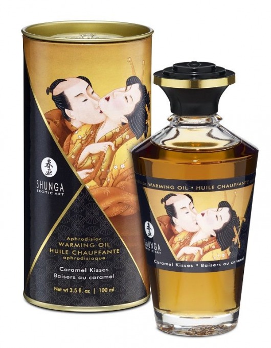 Массажное интимное масло с ароматом карамели - 100 мл. - Shunga - купить с доставкой во Владивостоке