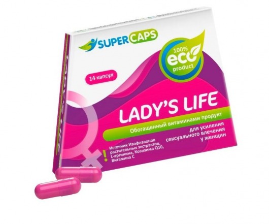 Возбуждающие капсулы Ladys Life - 14 капсул (0,35 гр.) - SuperCaps - купить с доставкой во Владивостоке