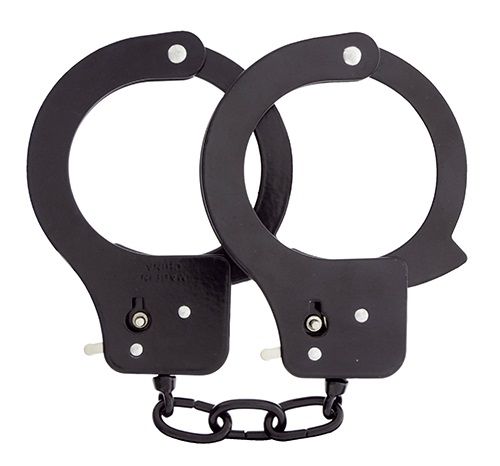 Чёрные наручники из листового металла BONDX METAL CUFFS BLACK - Dream Toys - купить с доставкой во Владивостоке