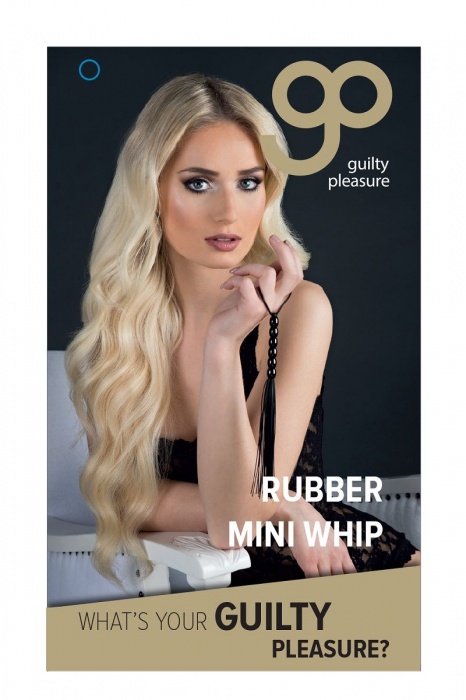 Чёрная мини-плеть из резины Rubber Mini Whip - 22 см. - Blush Novelties - купить с доставкой во Владивостоке