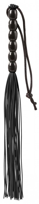 Чёрная мини-плеть из резины Rubber Mini Whip - 22 см. - Blush Novelties - купить с доставкой во Владивостоке