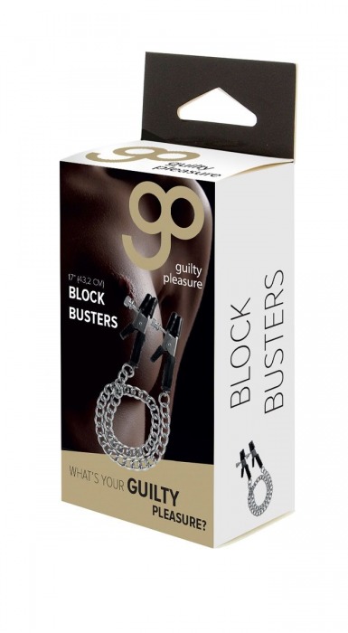 Зажимы на соски Block Busters Nipple Clamps с цепью - Blush Novelties