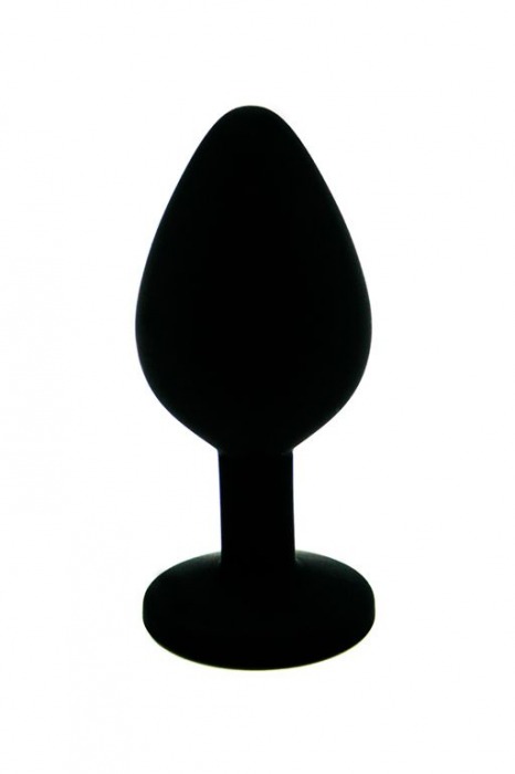 Чёрная силиконовая анальная пробка с жёлтым кристаллом - 7 см. - Kanikule - купить с доставкой во Владивостоке