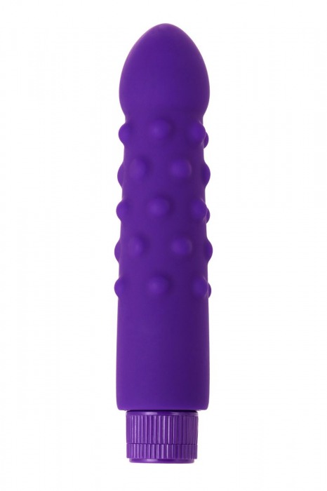 Фиолетовый вибратор с шишечками - 17 см. - A-toys