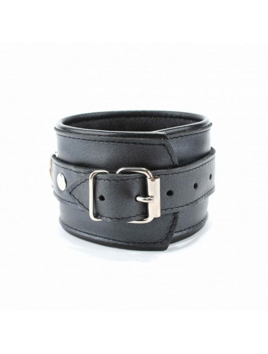 Наручники из гладкой кожи - БДСМ Арсенал - купить с доставкой во Владивостоке