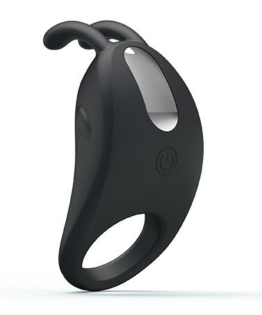 Чёрное эрекционное кольцо с вибрацией Rabbit Vibrator - Baile - во Владивостоке купить с доставкой