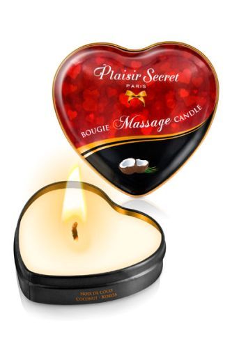 Массажная свеча с ароматом кокоса Bougie Massage Candle - 35 мл. - Plaisir Secret - купить с доставкой во Владивостоке