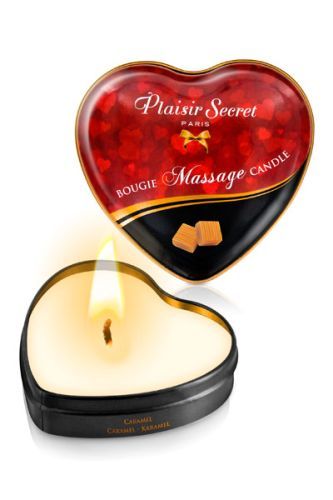 Массажная свеча с ароматом карамели Bougie Massage Candle - 35 мл. - Plaisir Secret - купить с доставкой во Владивостоке
