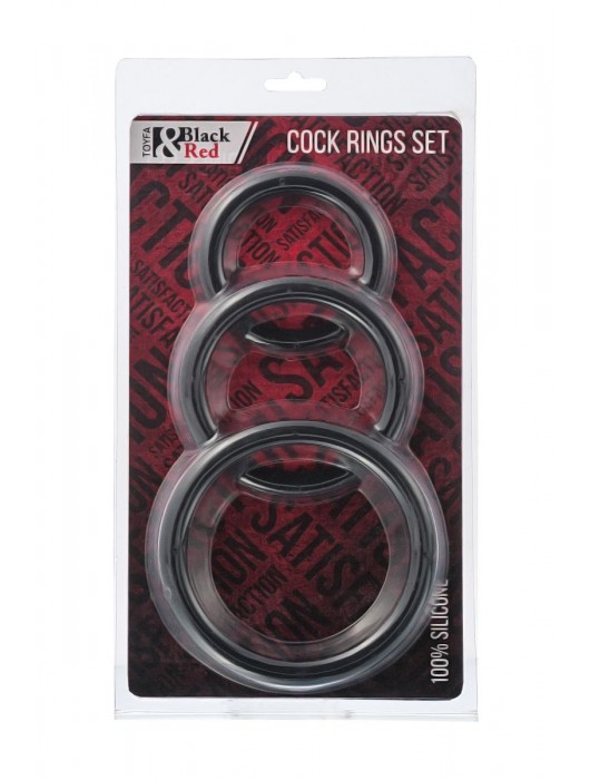 Набор из 3 чёрных эрекционных колец - ToyFa - во Владивостоке купить с доставкой