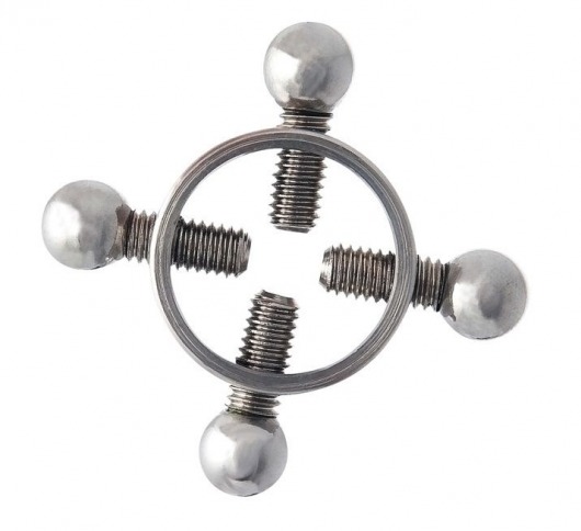Серебристые зажимы для сосков на винтах - ToyFa - купить с доставкой во Владивостоке