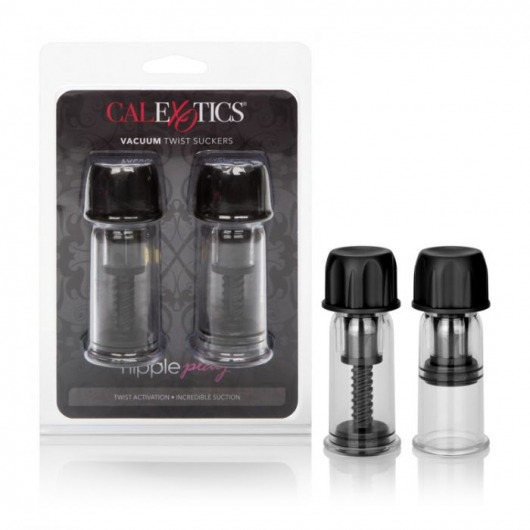 Чёрные помпы для сосков Nipple Play Vacuum Twist Suckers - California Exotic Novelties - купить с доставкой во Владивостоке