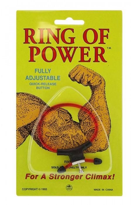 Красно-чёрное эрекционное кольцо с утяжкой RING OF POWER ADJUSTABLE RING - NMC - во Владивостоке купить с доставкой