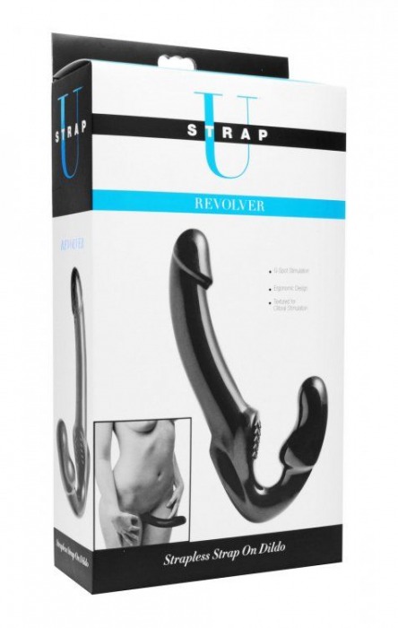Чёрный безремневой страпон Revolver - XR Brands - купить с доставкой во Владивостоке