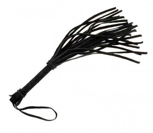 Малая черная плеть из натуральной велюровой кожи - 40 см. - Sitabella - купить с доставкой во Владивостоке