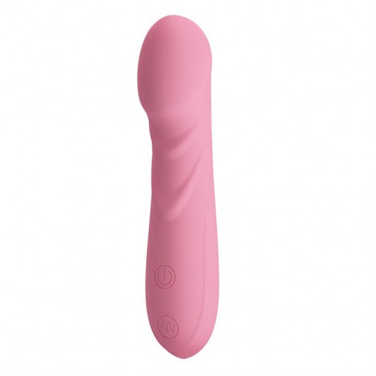 Нежно-розовый перезаряжаемый вибромассажер Candice - 14,2 см. - Baile
