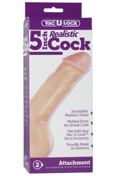 Насадка-реалистик для трусиков Vac-U-Lock 5  Realistic - 12,7 см. - Doc Johnson - купить с доставкой во Владивостоке