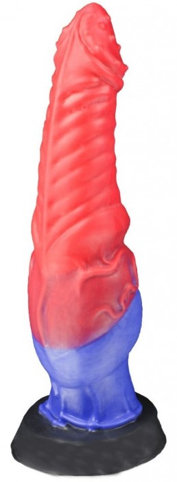 Красно-синий фаллоимитатор  Гиппогриф large  - 27 см. - Erasexa - купить с доставкой во Владивостоке