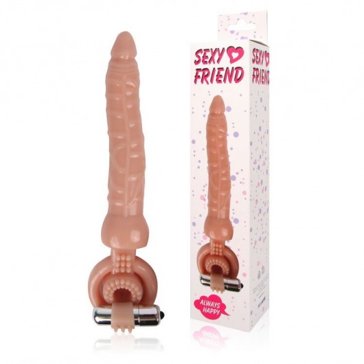 Телесная насадка на член Sexy Friend для двойного проникновения - 18 см. - Bior toys - купить с доставкой во Владивостоке