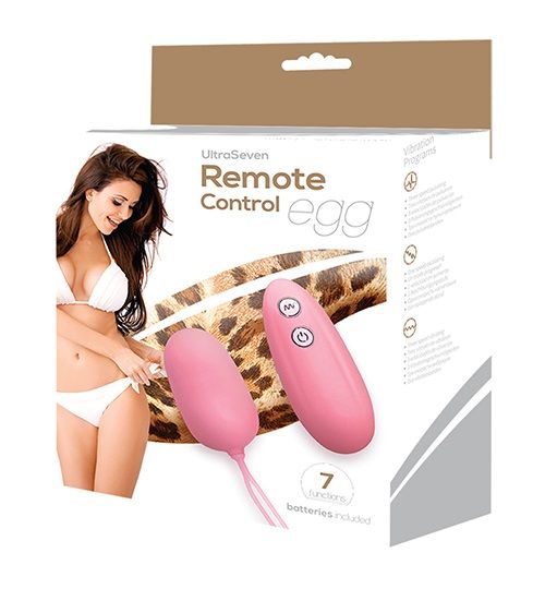 Розовое виброяйцо с пультом дистанционного управления ULTRA SEVEN REMOTE CONTROL EGG - Seven Creations