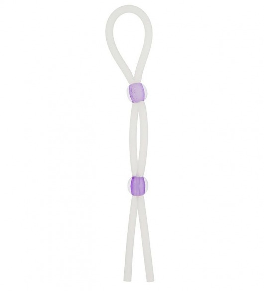 Прозрачное эрекционное кольцо-лассо SILICONE LASSO COCK RING DUAL BEADS - NMC - во Владивостоке купить с доставкой