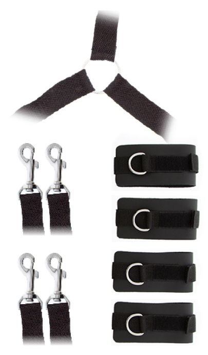 Комплект наручников и поножей LUXURIOUS BED RESTRAINT CUFF SET - Blush Novelties - купить с доставкой во Владивостоке