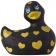 Черный вибратор-уточка I Rub My Duckie 2.0 Romance с золотистым принтом - Big Teaze Toys - купить с доставкой во Владивостоке