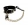 Черный ошейник с поводком из эко-кожи - БДСМ Арсенал - купить с доставкой во Владивостоке Черный ошейник с поводком из эко-кожи - БДСМ Арсенал - купить с доставкой во Владивостоке