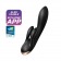 Черный вибратор-кролик Double Flex с двумя клиторальными отростками - 20,1 см. - Satisfyer