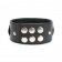 Черный кожаный ошейник с короткими шипами - БДСМ Арсенал - купить с доставкой во Владивостоке