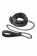 Черный ошейник с поводком COLLAR LEASH DIAMOND - Dream Toys - купить с доставкой во Владивостоке