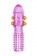 Гелевая фиолетовая насадка с шариками и шипами - 14 см. - Toyfa Basic - во Владивостоке купить с доставкой